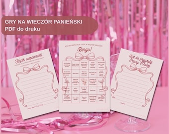 Bachelorette Party Games Printable PDF | Bachelorette Party Games Printable | Bingo, Memories, Letter to the Bride | Pink Elegant Design