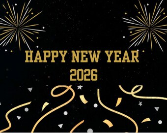 Happy New Year 2026 card| printable new year card| digital download