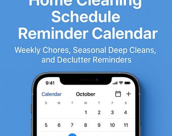 Calendrier de rappel d'horaire de ménage | Tâches ménagères hebdomadaires, nettoyage en profondeur saisonnier et routine de désencombrement