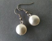 Swarovski White Pearl Polka Dot Earrings