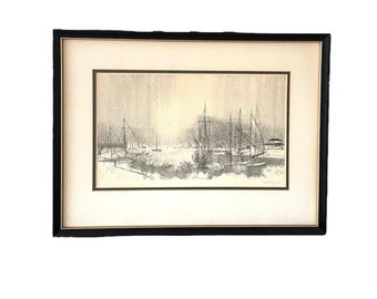 Joe Jones Original Signed Lithograph Regatta 1952