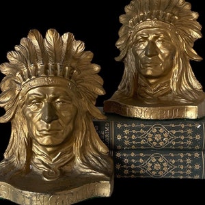 Bronze Sitting Bull Bookends
