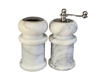 Vintage Marble Salt and Pepper Shakers