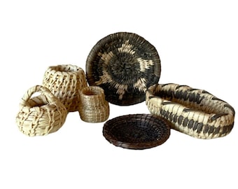 Group of Miniature Native Hand Woven Baskets