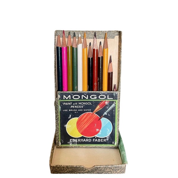 Vintage 1950s Eberhard Faber Mongol Indelible Colored Pencils Set