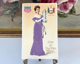 Vintage New York State Girl Series Postcard