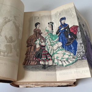 Rare Full Year 1870 Godey&#39;s Lady&#39;s Book and Magazine with Prints Volume 80