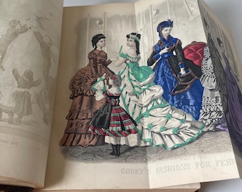 Antique Fashion 1870 Godey's Lady's Book: Magazine with Prints Volume 80