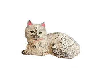 Vintage Signed Hubley Cast Iron Cat Doorstop