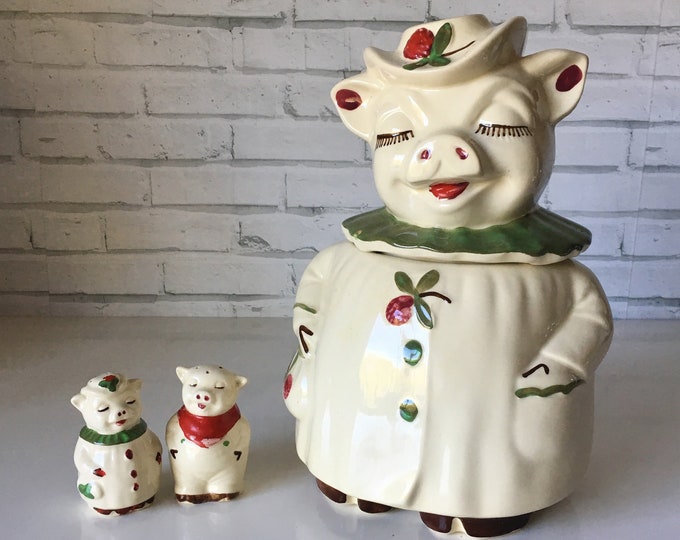 Shawnee Winnie Pig Cookie Jar With Salt &amp; Pepper Shakers - Etsy