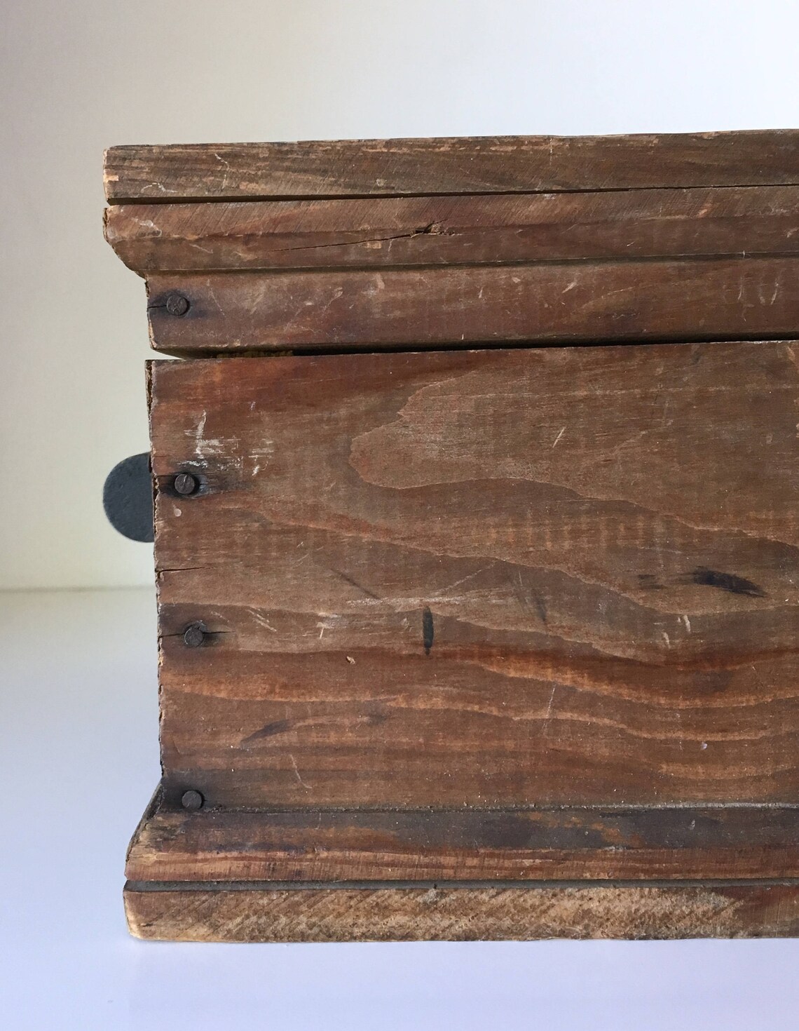 Vintage Wood Toy Chest Boys Tool Box With Hand Carved Wood Etsy