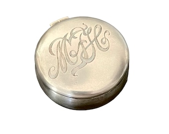 Vintage Sterling Silver Pill Box Monogram