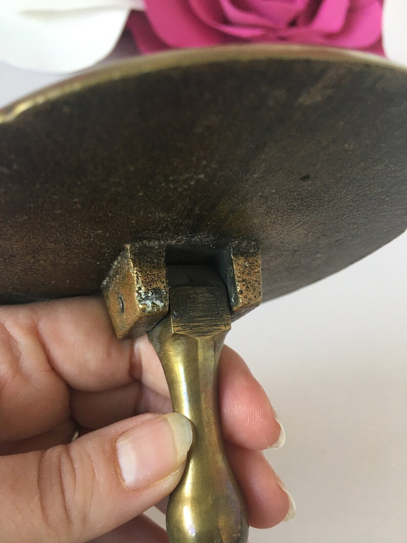 Antique Miniature Brass Tilt Top Table Candle Reflector Etsy
