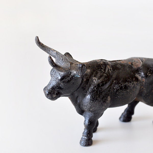 Antique Cast Iron Bank Steer