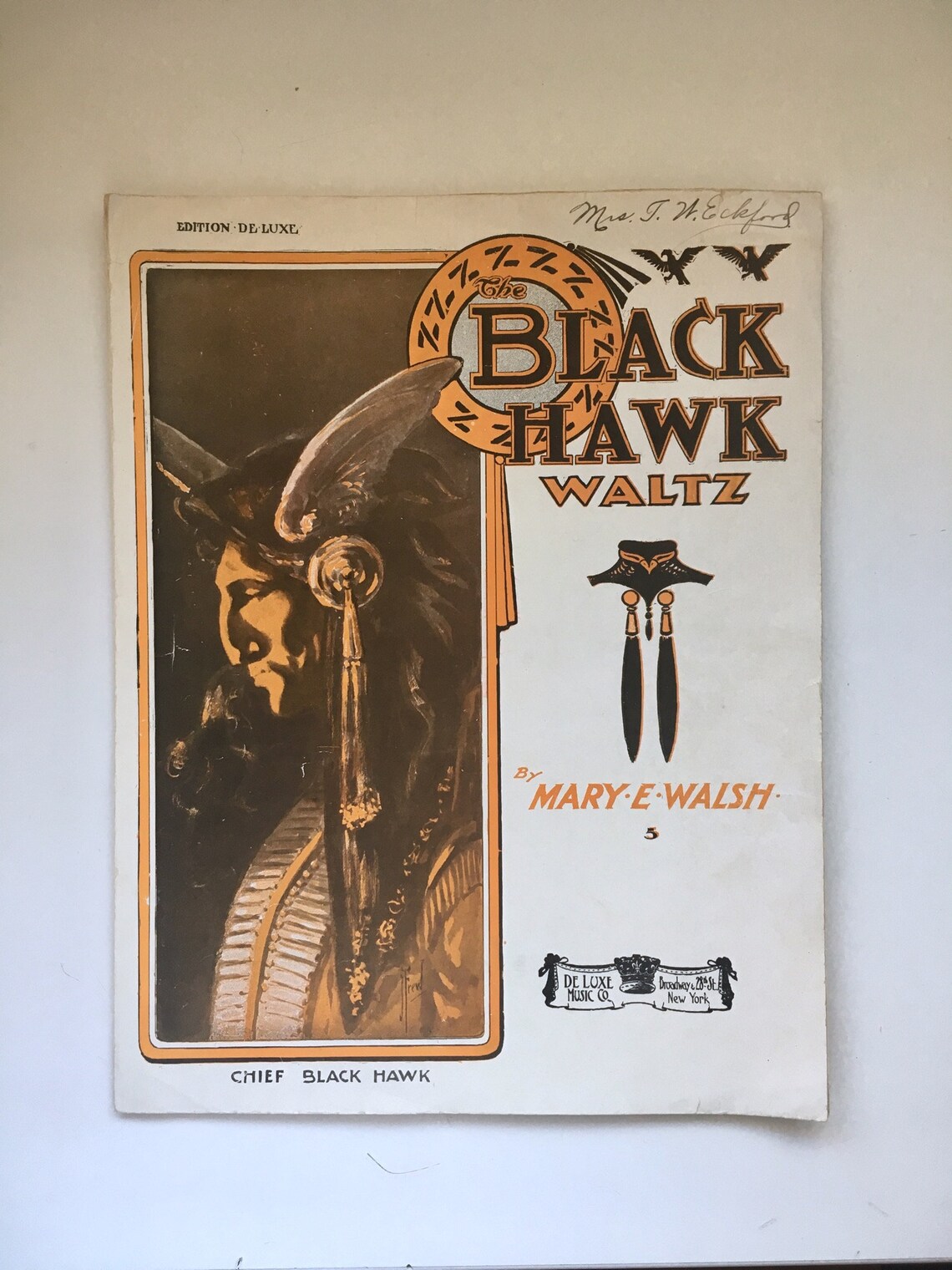 The Black Hawk Waltz Sheet Music Mary Walsh Etsy