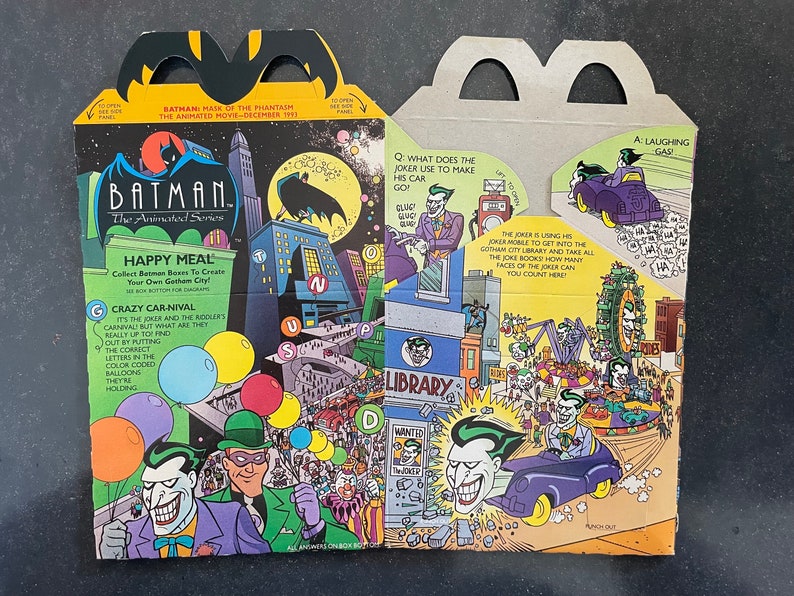 Vintage Batman Mcdonald's Happy Meal Boxes 1996 - Etsy