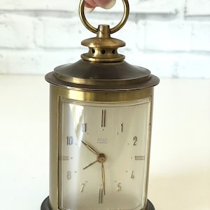 Rare Vintage French Solo 7 Jewels Carriage Alarm Clock image 2