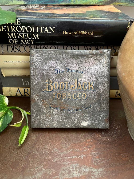 1 pound of tobacco Rare Early 1900s One Pound Boot Jack Tobacco Tin