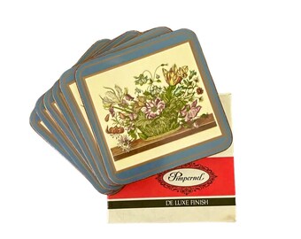 Set of Vintage Pimpernel Coasters England Floral Array