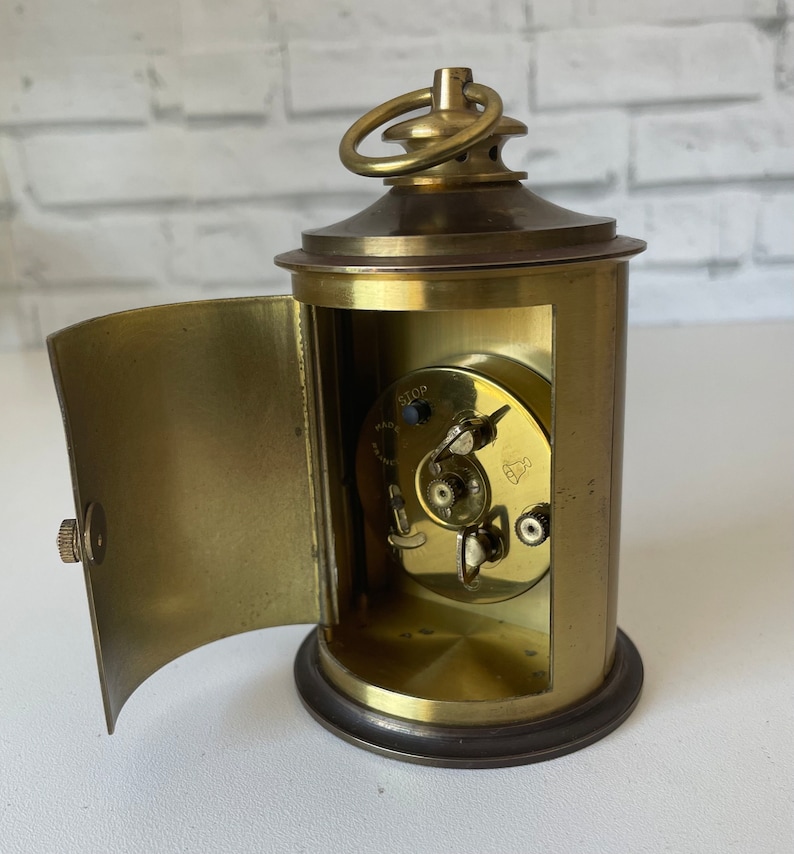 Rare Vintage French Solo 7 Jewels Carriage Alarm Clock image 4