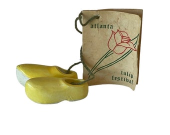 Vintage Miniature Ceramic Dutch Clogs Atlanta Tulip Festival Souvenir