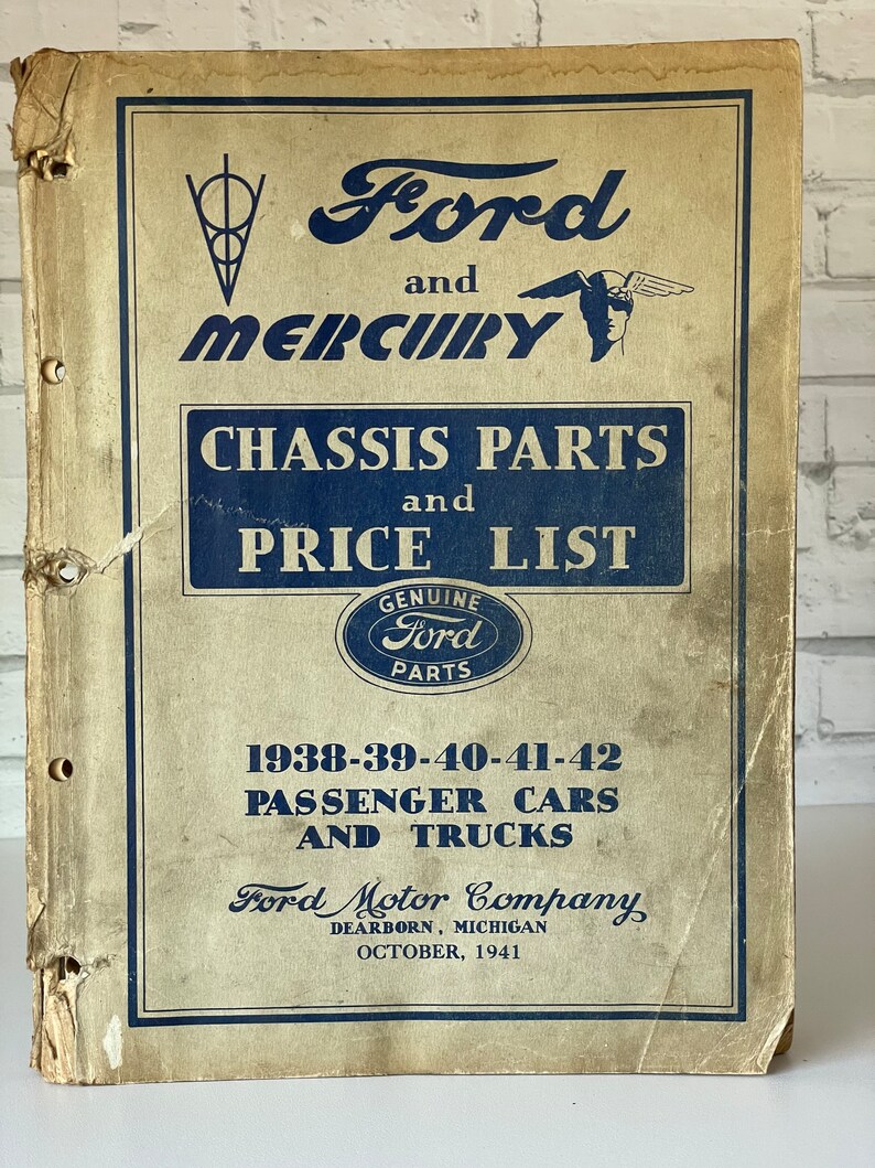 19381941 Ford and Mercury Dealer Chassis Parts Price List Etsy