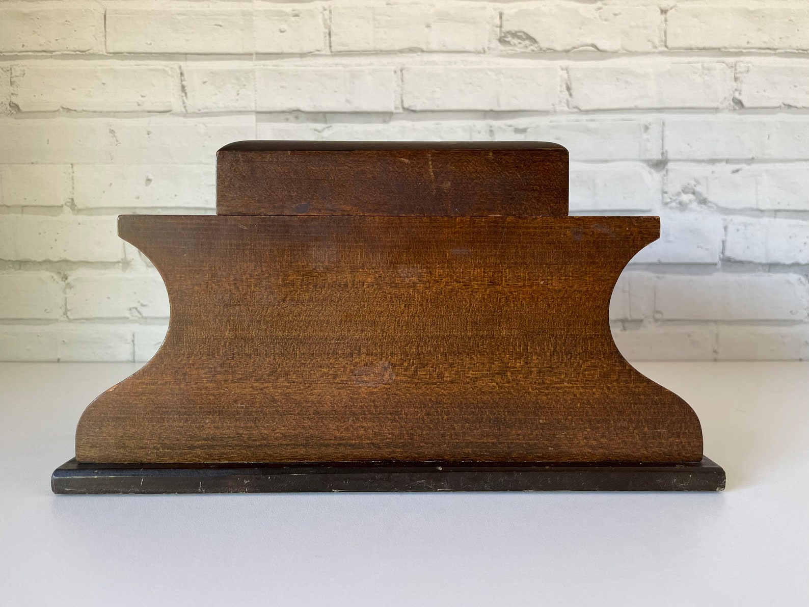 Vintage Wood Pipe Holder Stand With Humidor Box Etsy