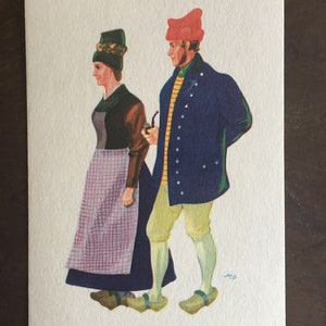 Set of 5 Vintage Fashion Postcards Danish Traditional Dress