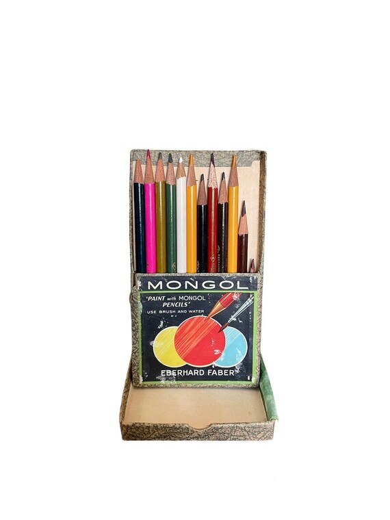 Vintage 1950s Eberhard Faber Mongol Indelible Colored Pencils Set
