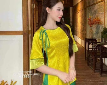Silk Ba Ba Outfit – Vietnamese Top and Pants Set