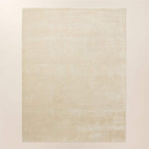Handgewebter Wollteppich - Creme-Ivory Off-White einfarbiger Teppich, Handgeknüpfter Wollteppich, Minimalistischer moderner neutraler Teppich, Wohnzimmer Schlafzimmer