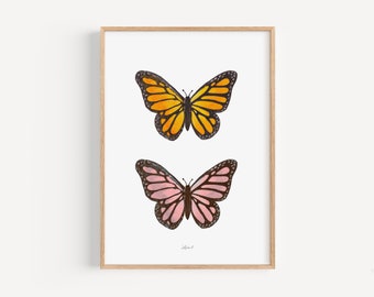 Butterfly Painting Monarch Butterfly Wall Art Butterfly Wall Decor Butterfly Living Room Butterfly Boho Wall Art