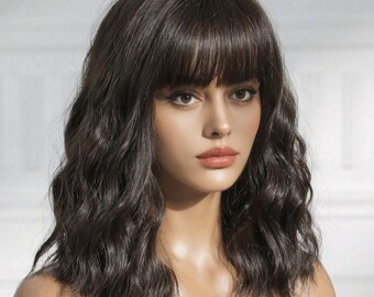 Accessories | 14 Brown Short Curly Bang Ladies Wig New 