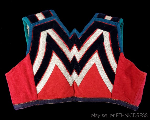 Rare Rusyn folk costume vest from east Slovakia -… - image 2