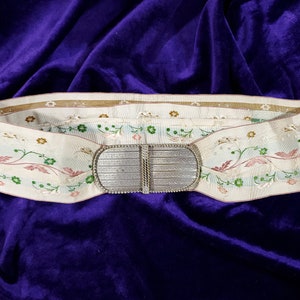 Vintage Bandgürtel mit Metallschnalle aus Deutschland oder Österreich | Dirndl Trachtenmode Blumen Trachten Verschluss | handgemachtes Trachten Accessoire