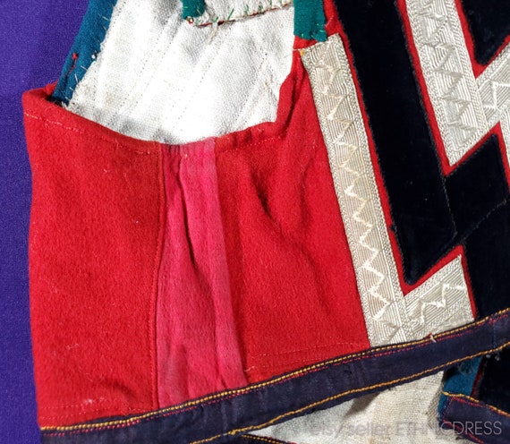Rare Rusyn folk costume vest from east Slovakia -… - image 5
