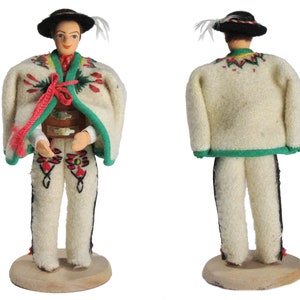 European folk costume doll from Podhale, Poland | traditional folklore dancing boy | ethnic goral man Slovak | handmade miniature 1:12 scale