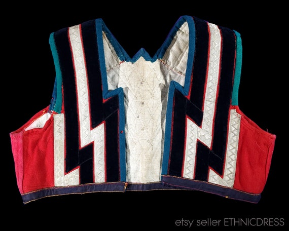 Rare Rusyn folk costume vest from east Slovakia -… - image 1