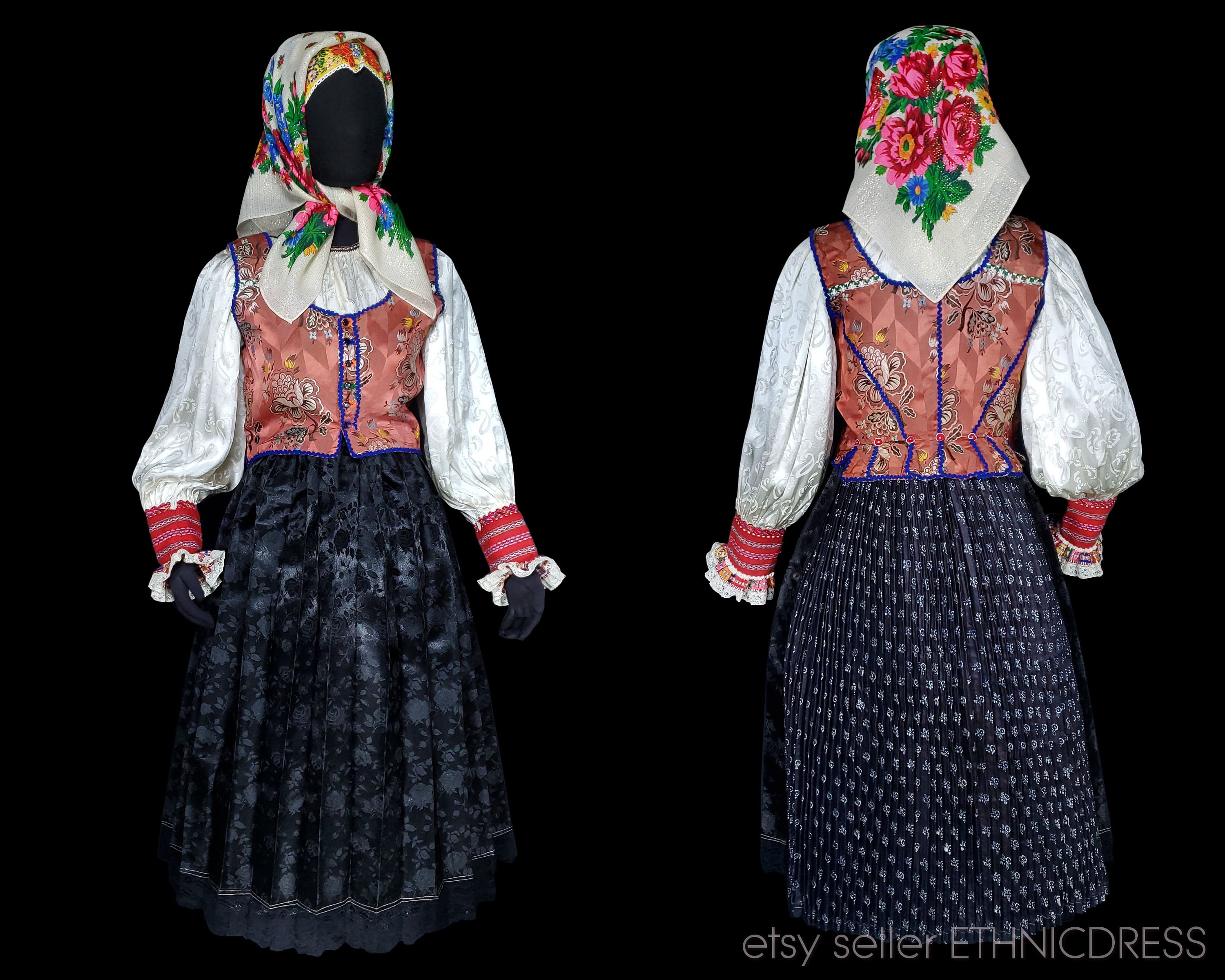 Vintage Rusyn Woman's Folk Costume From Velky Lipnik, Slovakia