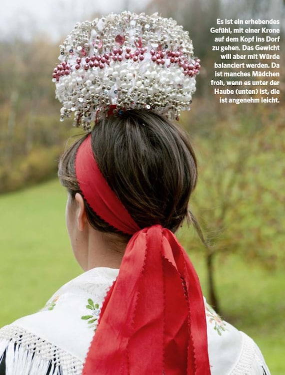 INCREDIBLE German folk costume headdress crown & … - image 10