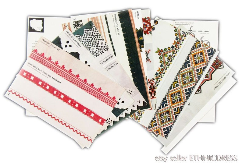 floral geometric Polish Folk Embroidery Patterns traditional folk costume ornament Poland haft rzeszowski regional peasant design