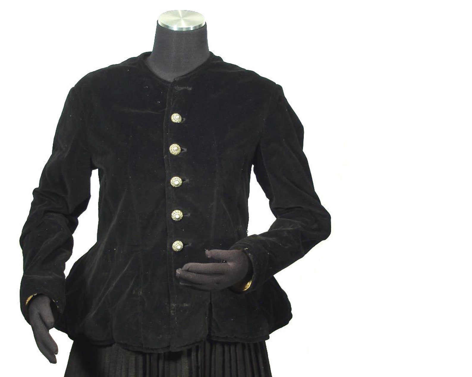 Vintage Black Velvet Coat Ethnic Folk Costume From Myjava | Etsy