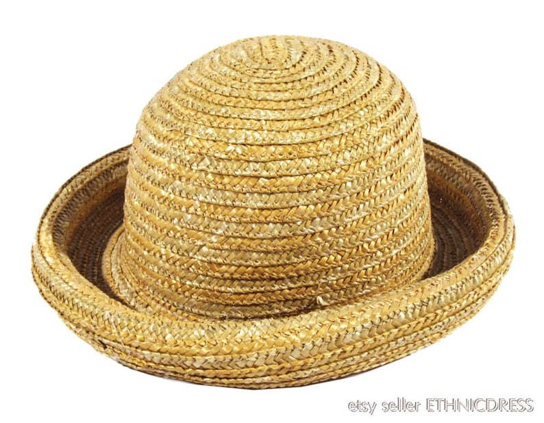 Vintage eastern European handmade straw hat Ukrainian folk | Etsy