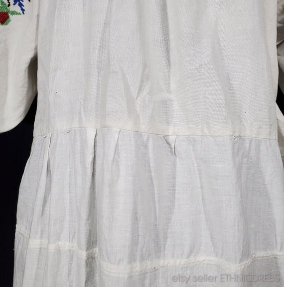 Vintage Ukrainian folk costume cotton dress | han… - image 10