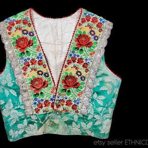 Antique Czech Folk Costume Vest From Moravia Early 1900s - Etsy