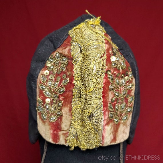 Antique Austrian folk costume headdress cap from … - image 3