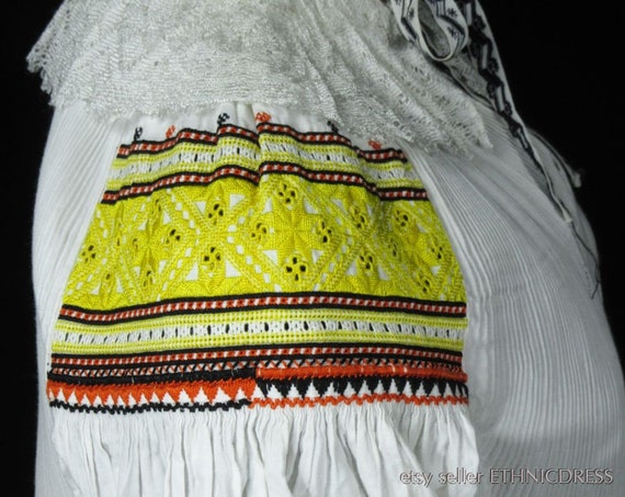 Vintage woman's folk costume blouse & apron from … - image 6