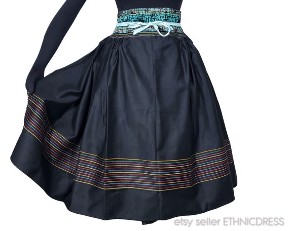 Vintage Rusyn folk costume skirt & apron set from… - image 1