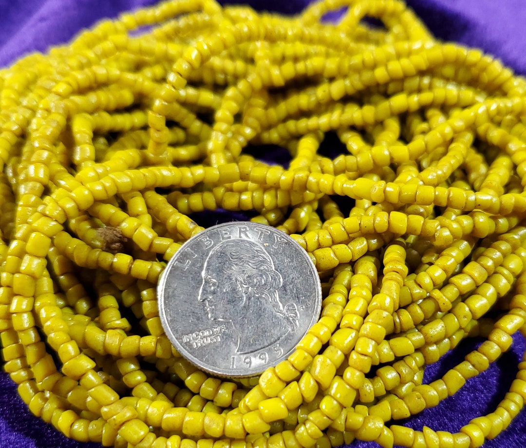 Yellow Glass Seed Beads Great for African Jewelry 13mm Etsy