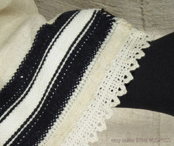 Rare antique Hungarian hand-woven natural hemp bl… - image 3